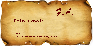Fein Arnold névjegykártya
